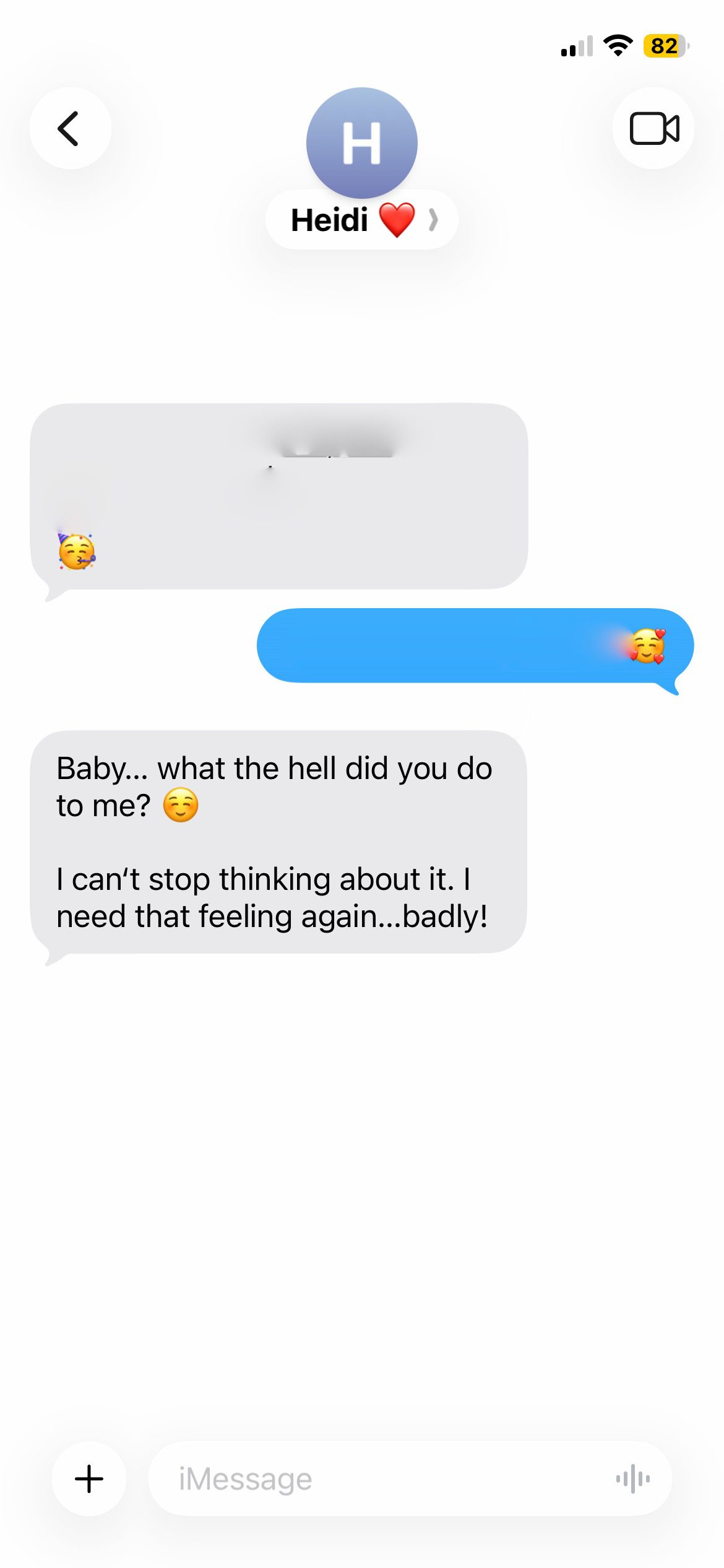 Screenshot der iMessage von meiner Frau